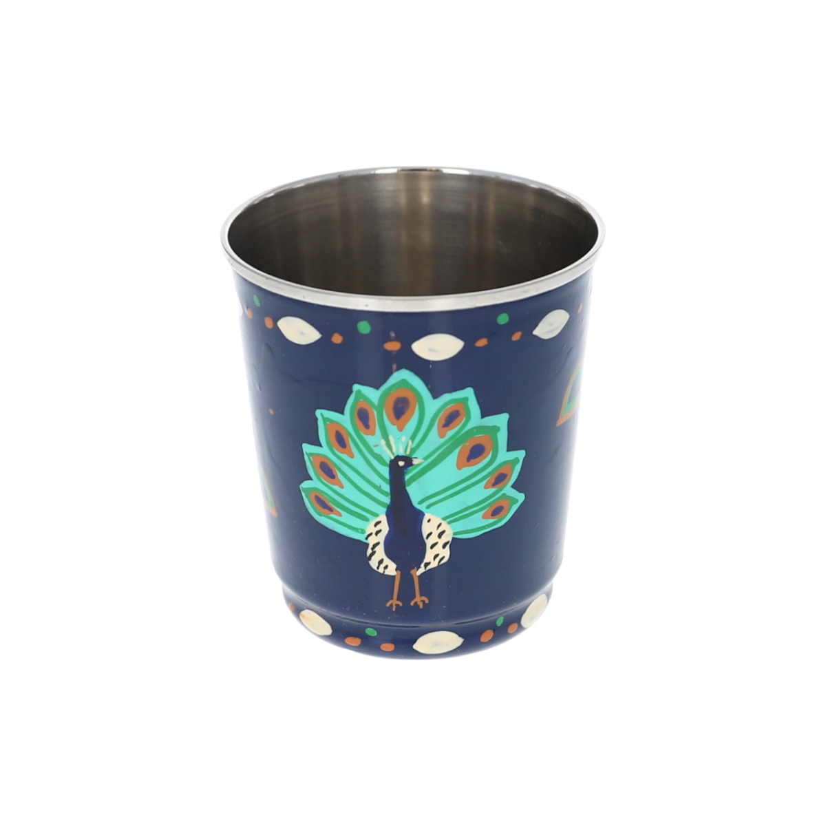 Tasse à café motifs Indiens bleu paon Pondie Chérie