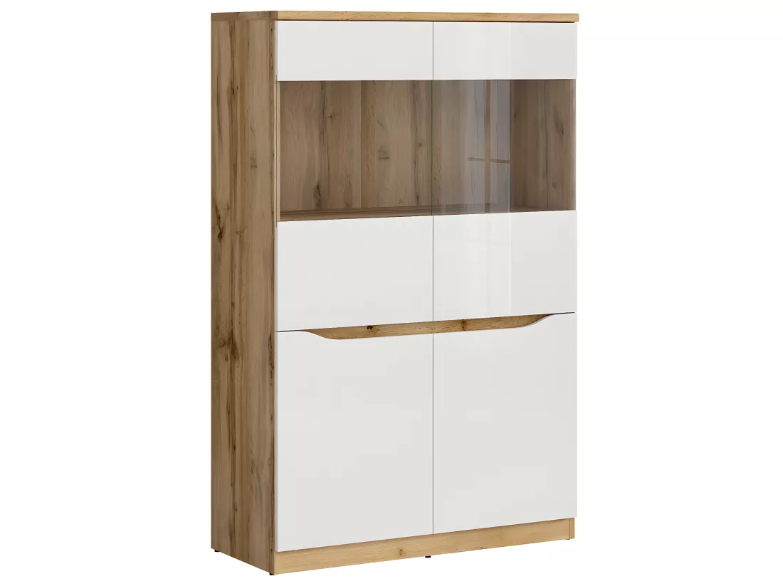 Vitrine 2 portes June Blanc et Bois