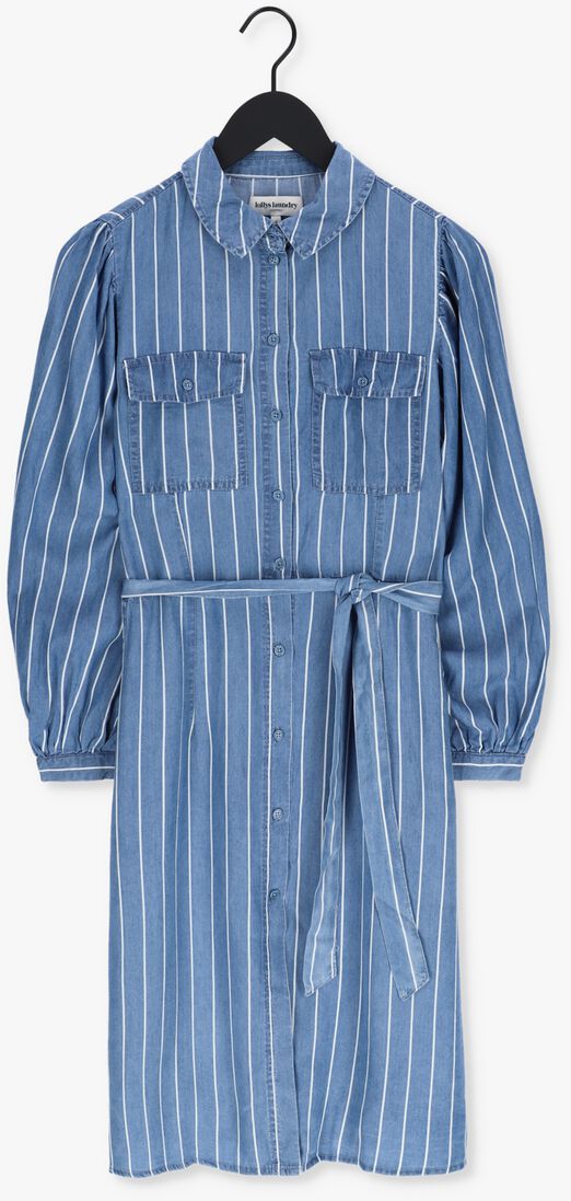 LOLLYS LAUNDRY blauwe lollys laundry midi jurk kamma