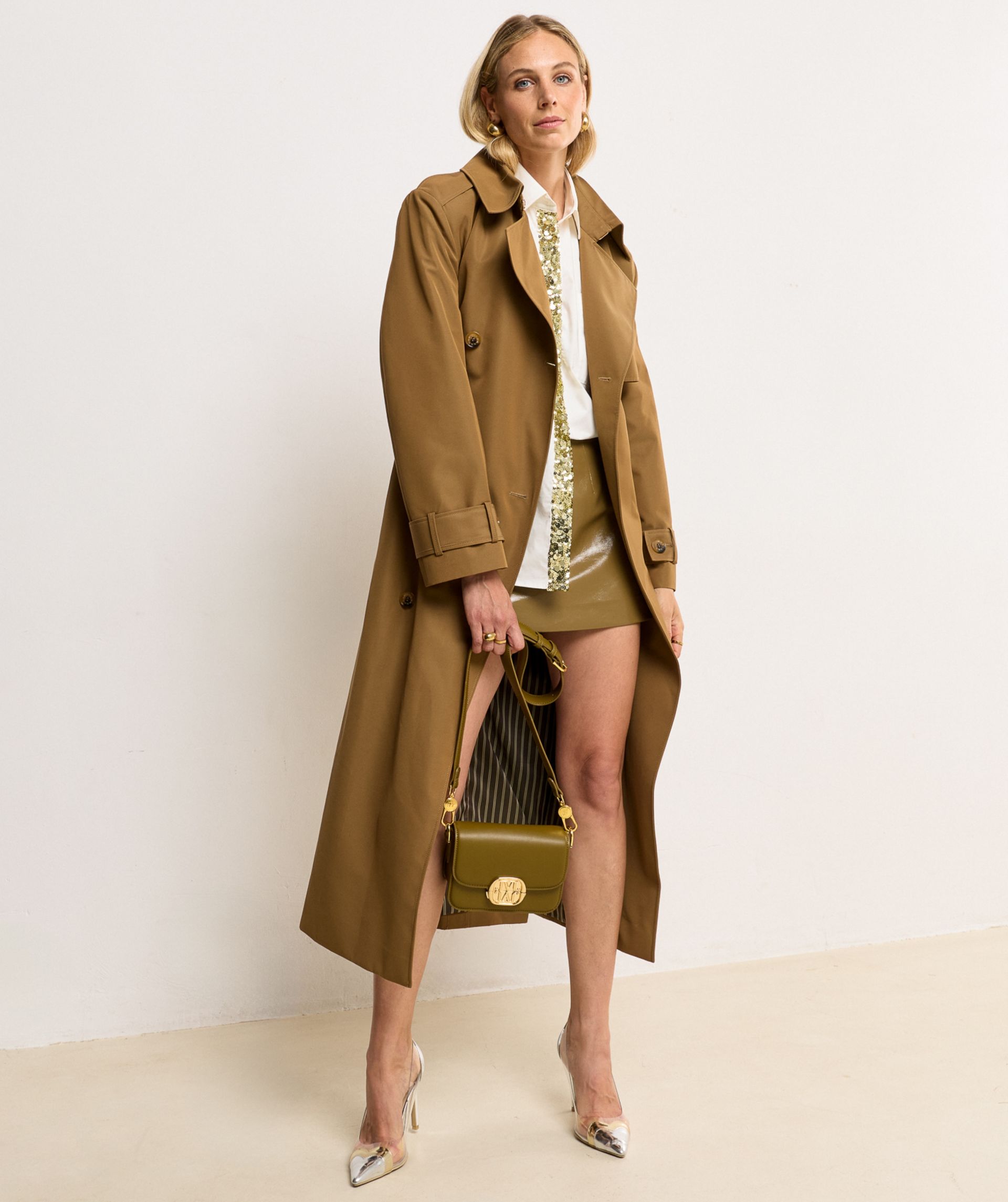 JV-ROCCO oversized trenchcoat - mid brown