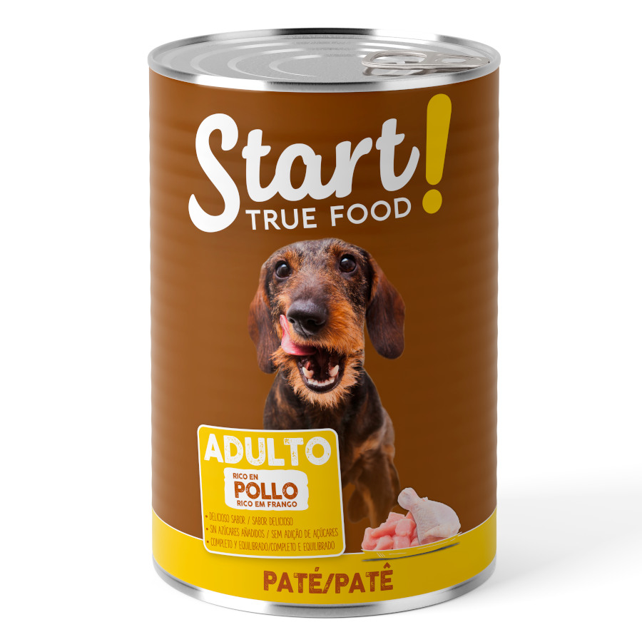 Comece a oferecer patê de frango adulto para cães.