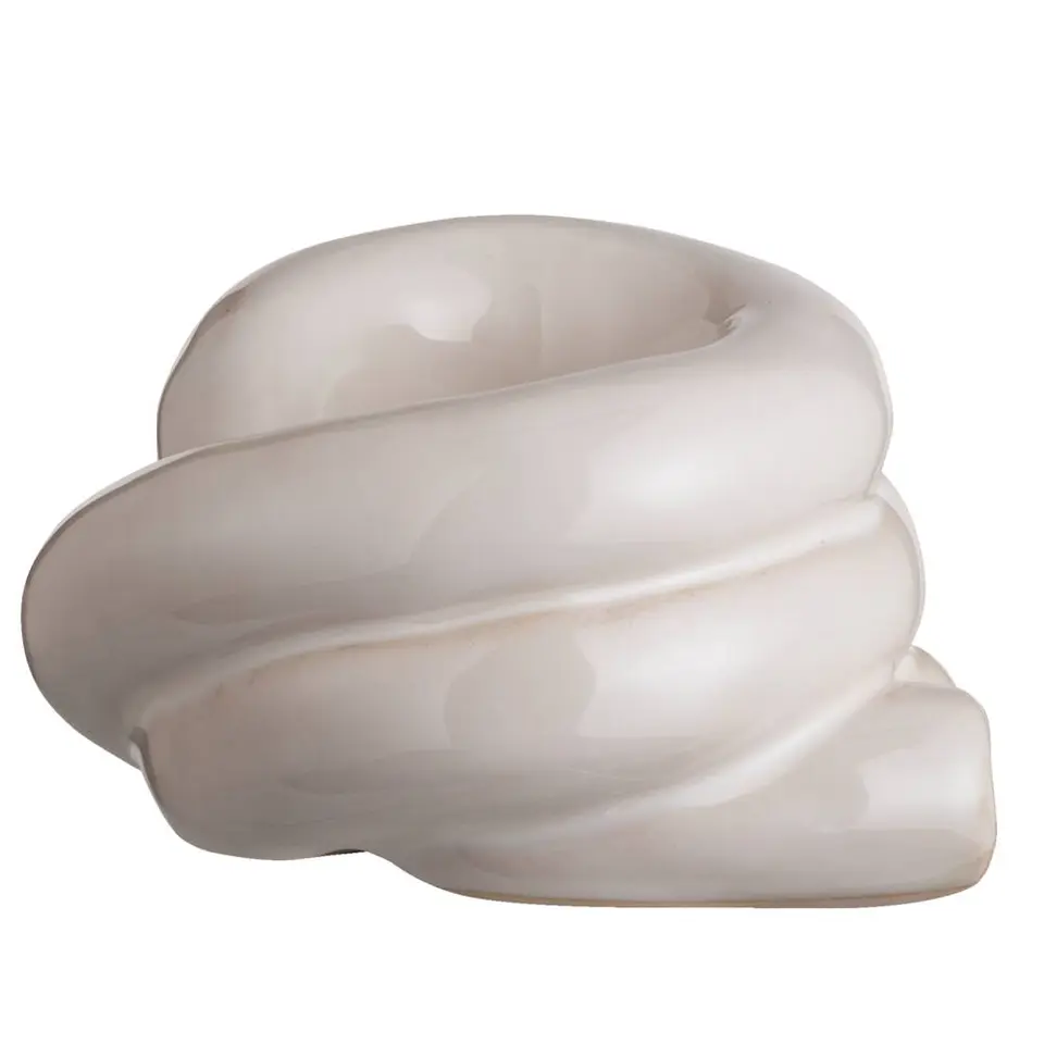 Waxinelichthouder Fleurie - off-white - 7,3x10,5x12,5 cm