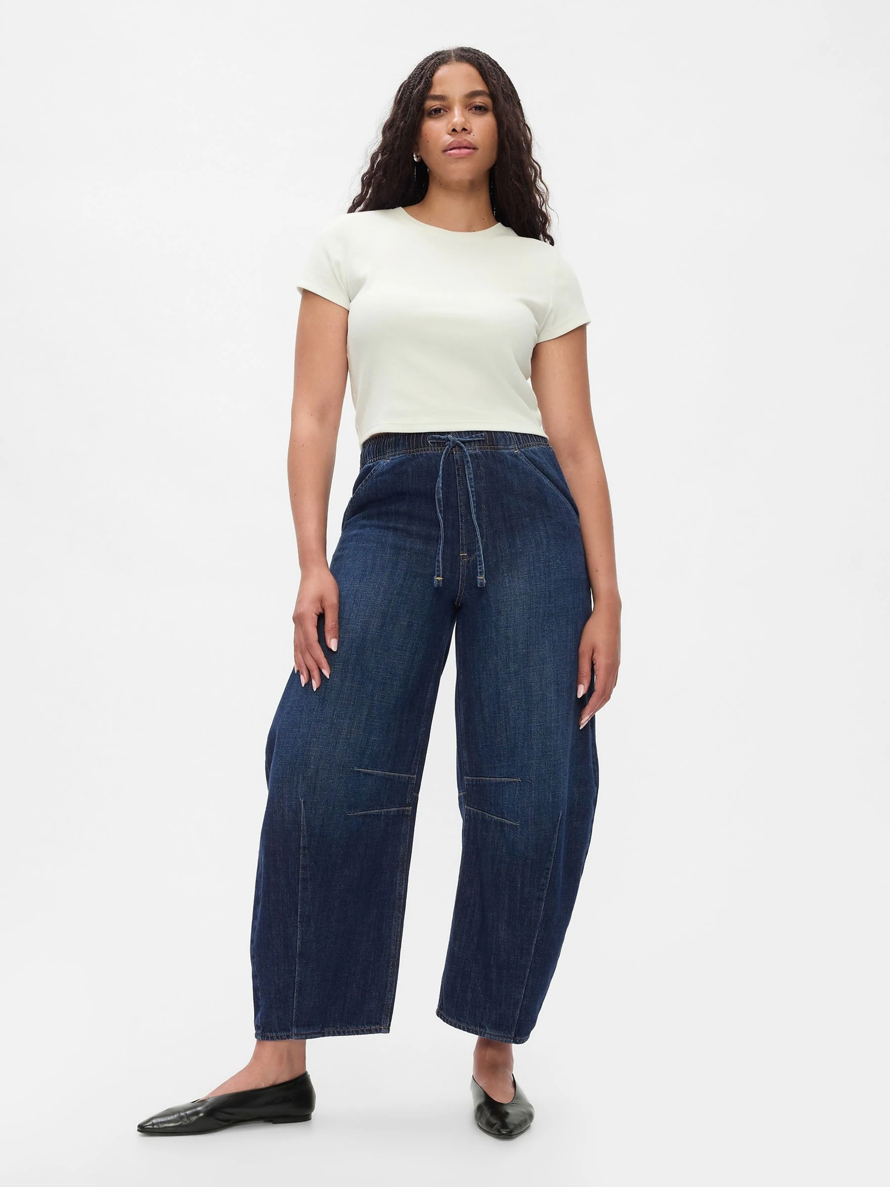 Gap jeans met halfhoge taille en hoefijzervormige pijpen