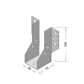 Raveeldrager Zwart Zwaar 59x160 mm
