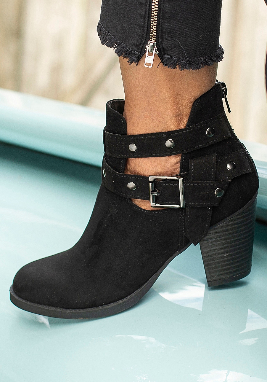 LASCANA Cowboy Stiefelette  Cowboy Boots, Western Stiefelette, Ankleboots mit Zierschnalle VEGAN