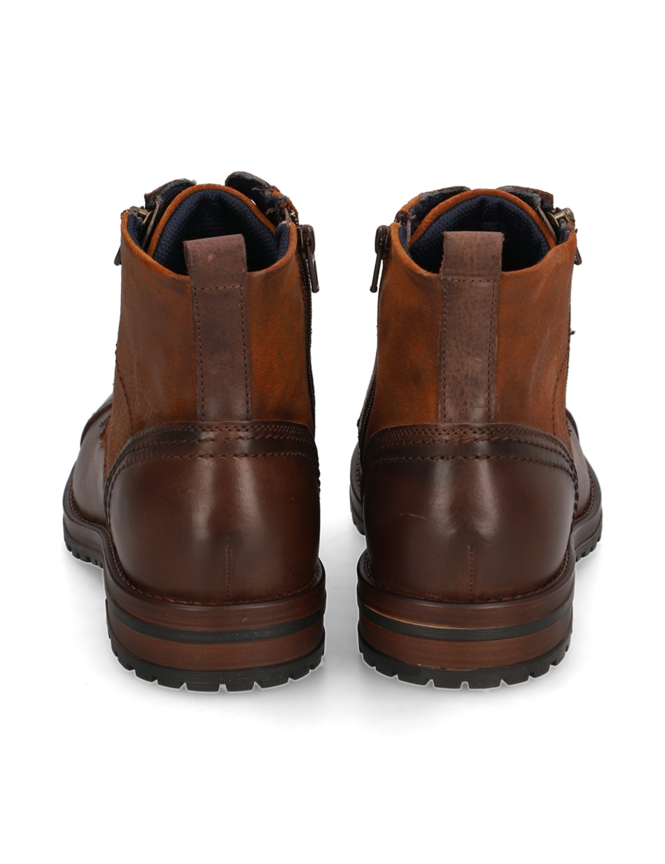 Lederkombination Schnürstiefelette