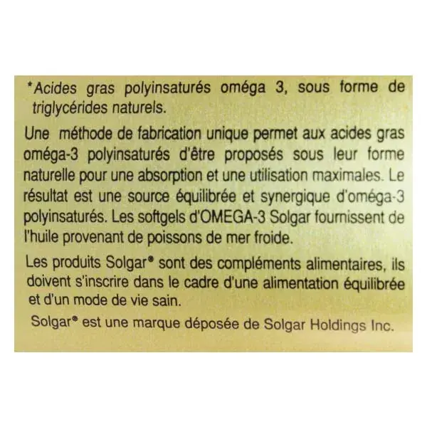 Solgar Ômega 3 30 cápsulas