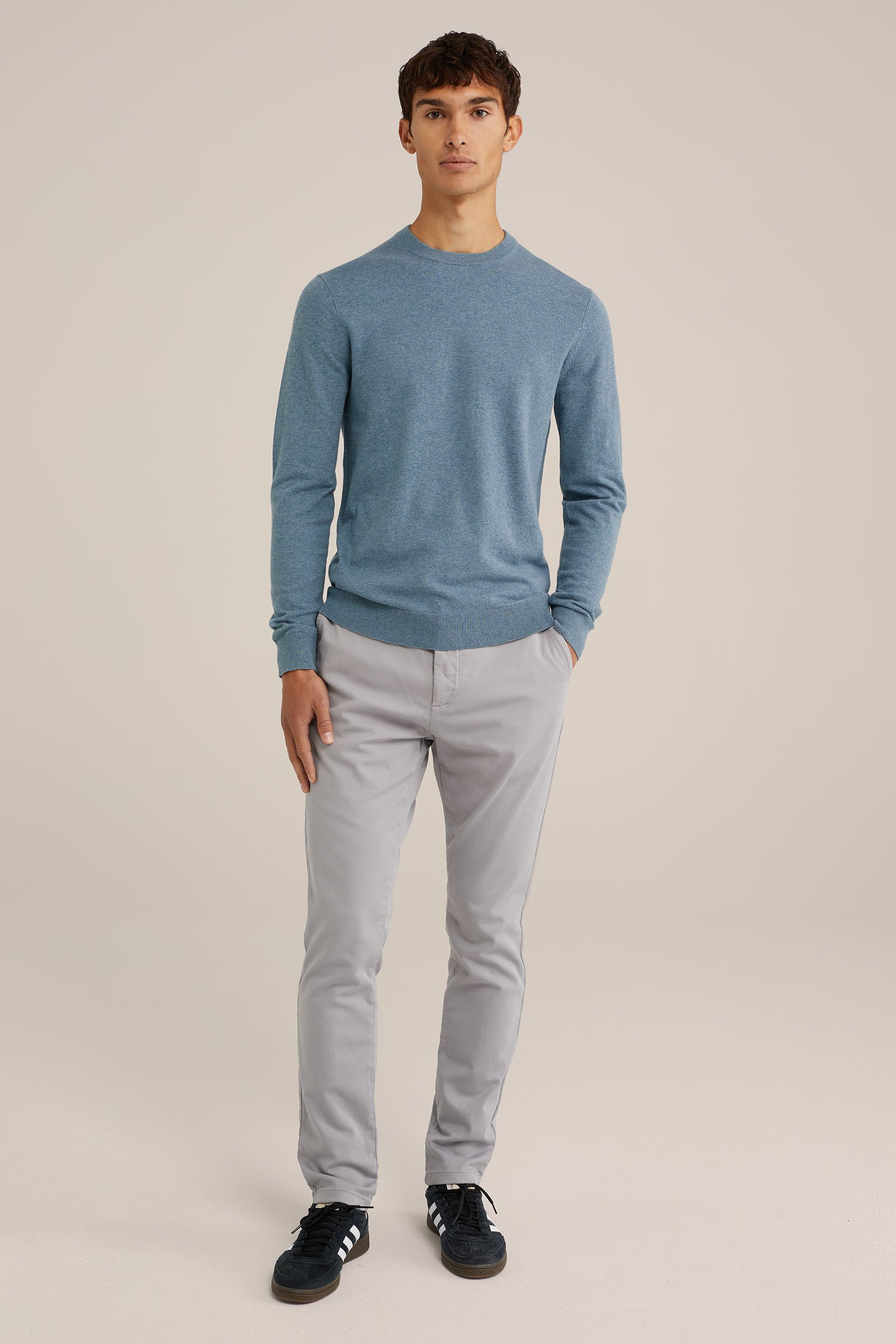 slim fit chino van jog kwaliteit Fundamentals Grijs