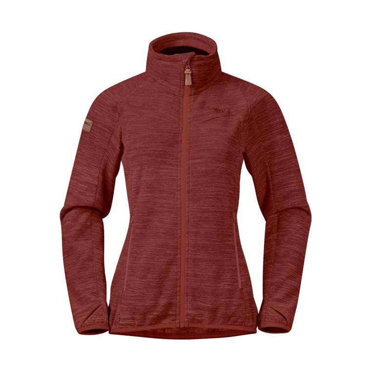 Bergans Hareid NoHood Fleece Jacket Women Chianti Red