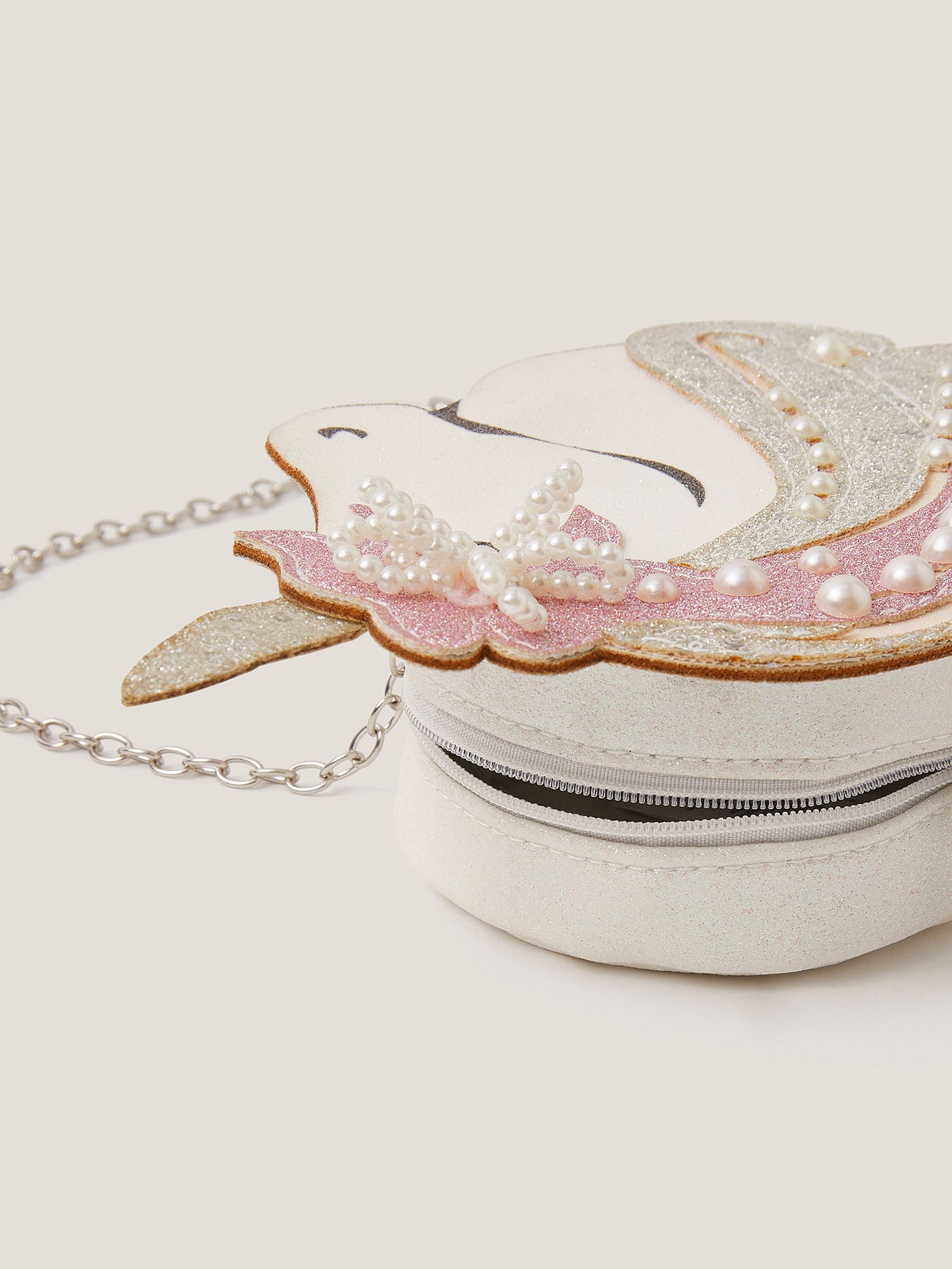 Monsoon Glitter Unicorn Bag & Pearly Hair Clips Set