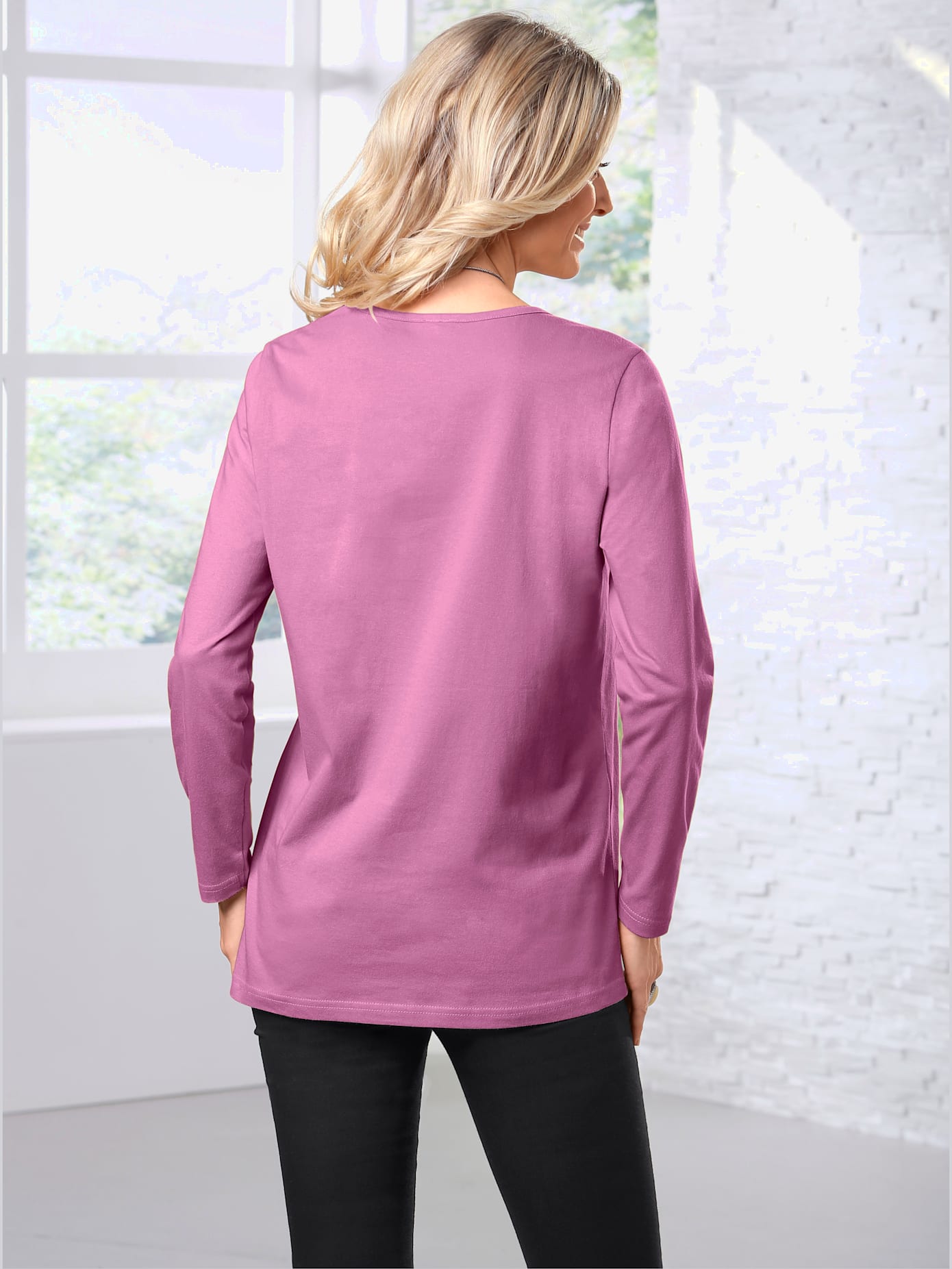 Tee-shirt uni basique à manches longues