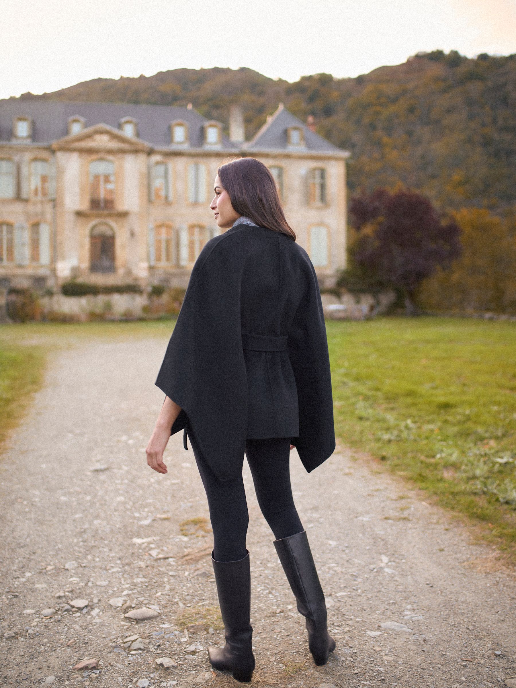 Seraphine Belted Maternity Cape Coat