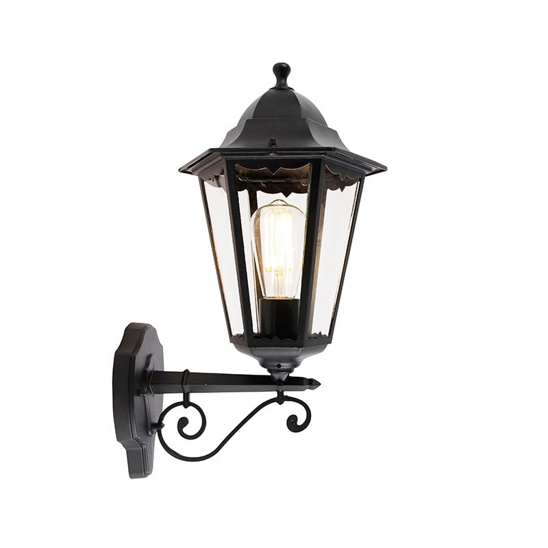 Klassieke buiten wandlamp zwart IP44 - Havana Up