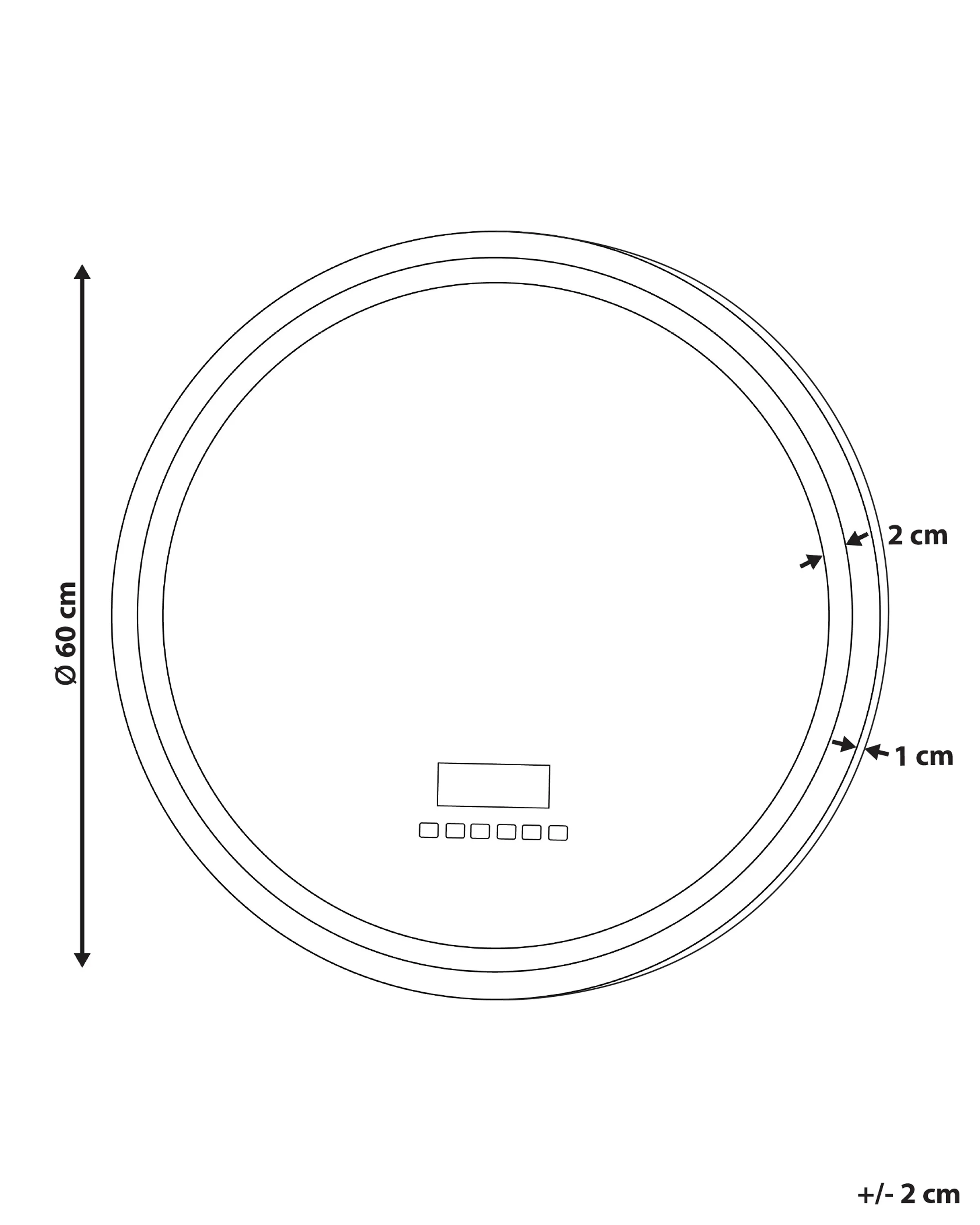 LED badkamerspiegel BROGNON 60 cm 60 cm met ingebouwde Bluetooth speaker Zilver