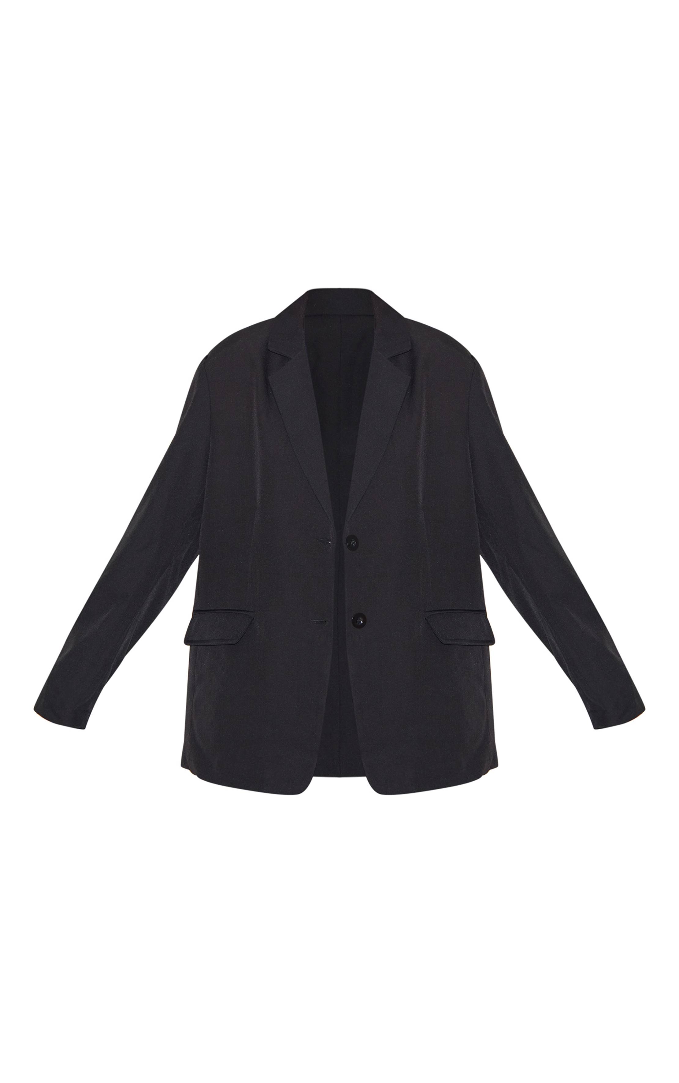 Noir Blazer Oversize Structuré À Détails De Coutures