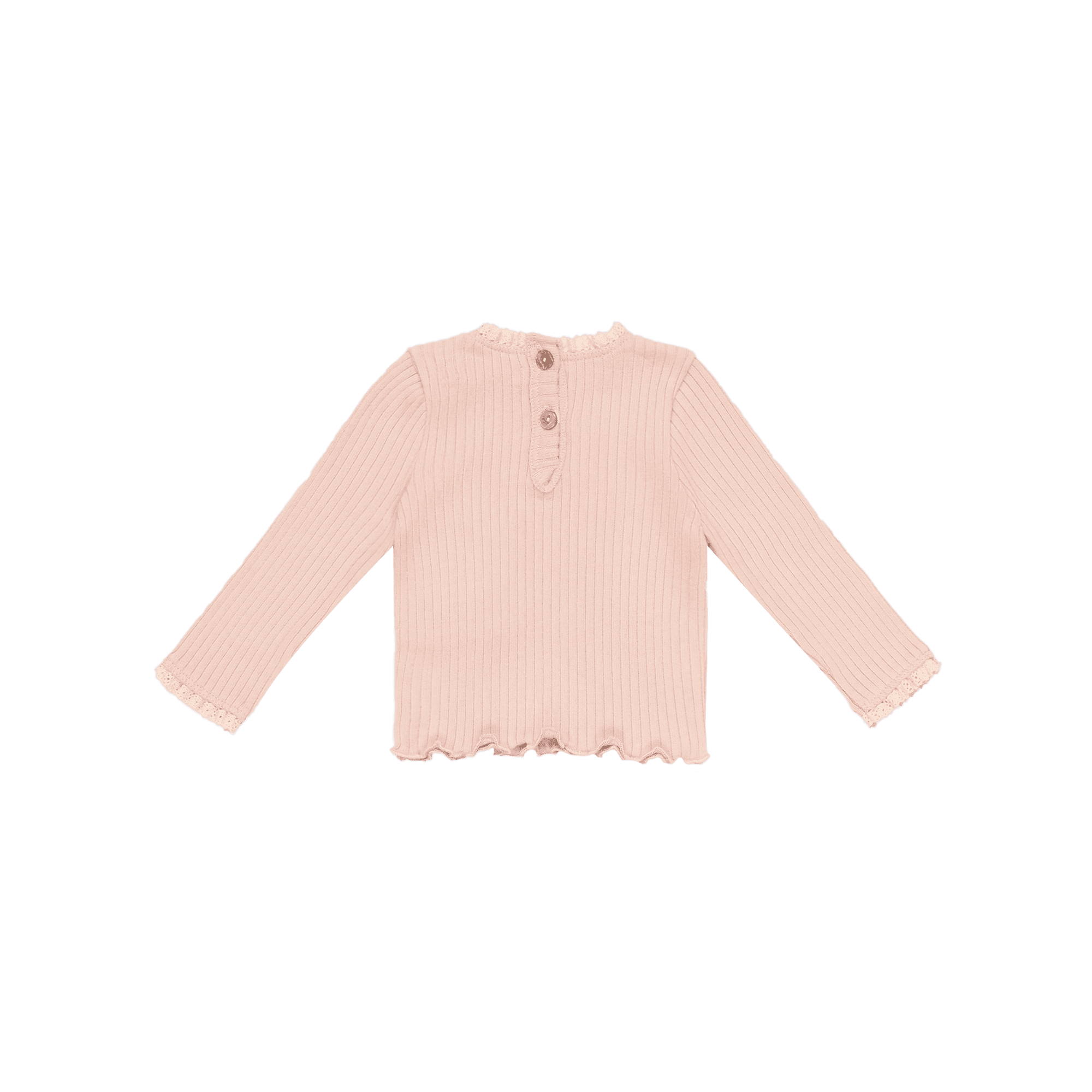BETSY - Tee-shirt col montant côtelé en coton | Rose