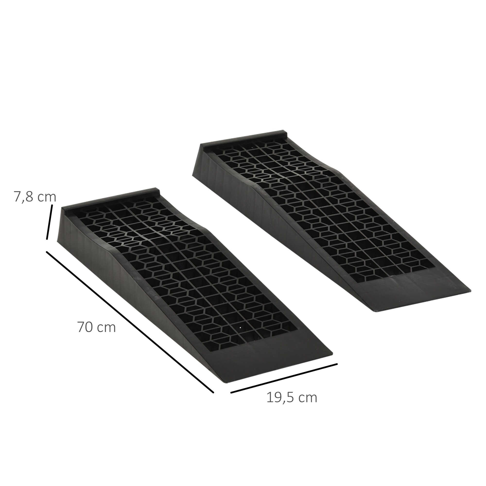 HOMCOM Auffahrrampe rutschfest schwarz 70 x 20 x 8 cm (LxBxH)