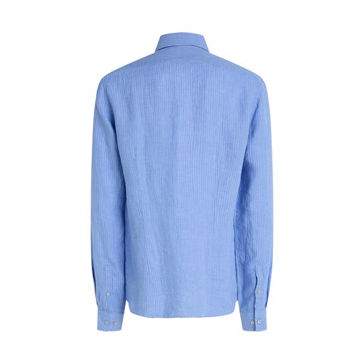 Calvin Klein Linen Stripe Skjorte, Blue, 44