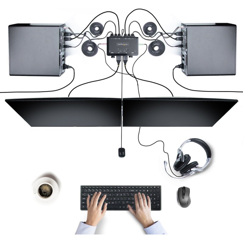StarTech.com C2-D46-UAC-CBL-KVM commutateur écran, clavier et souris Noir
