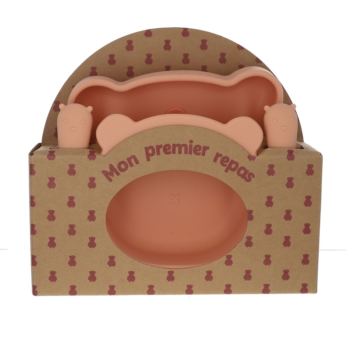 Coffret premier repas bébé silicone pêche Pause goûter