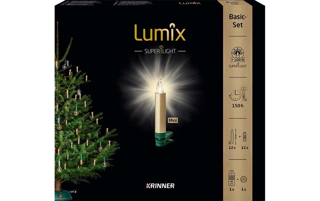 lumix LED-Christbaumkerzen »Lumix LED SuperLight Mini 12er-Starter Set« 12 Stk.-flammig