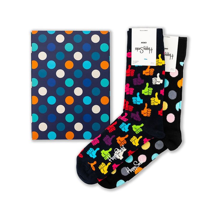 Happy Socks | 2 paar | Duimen en stippen | maat 41 - 46