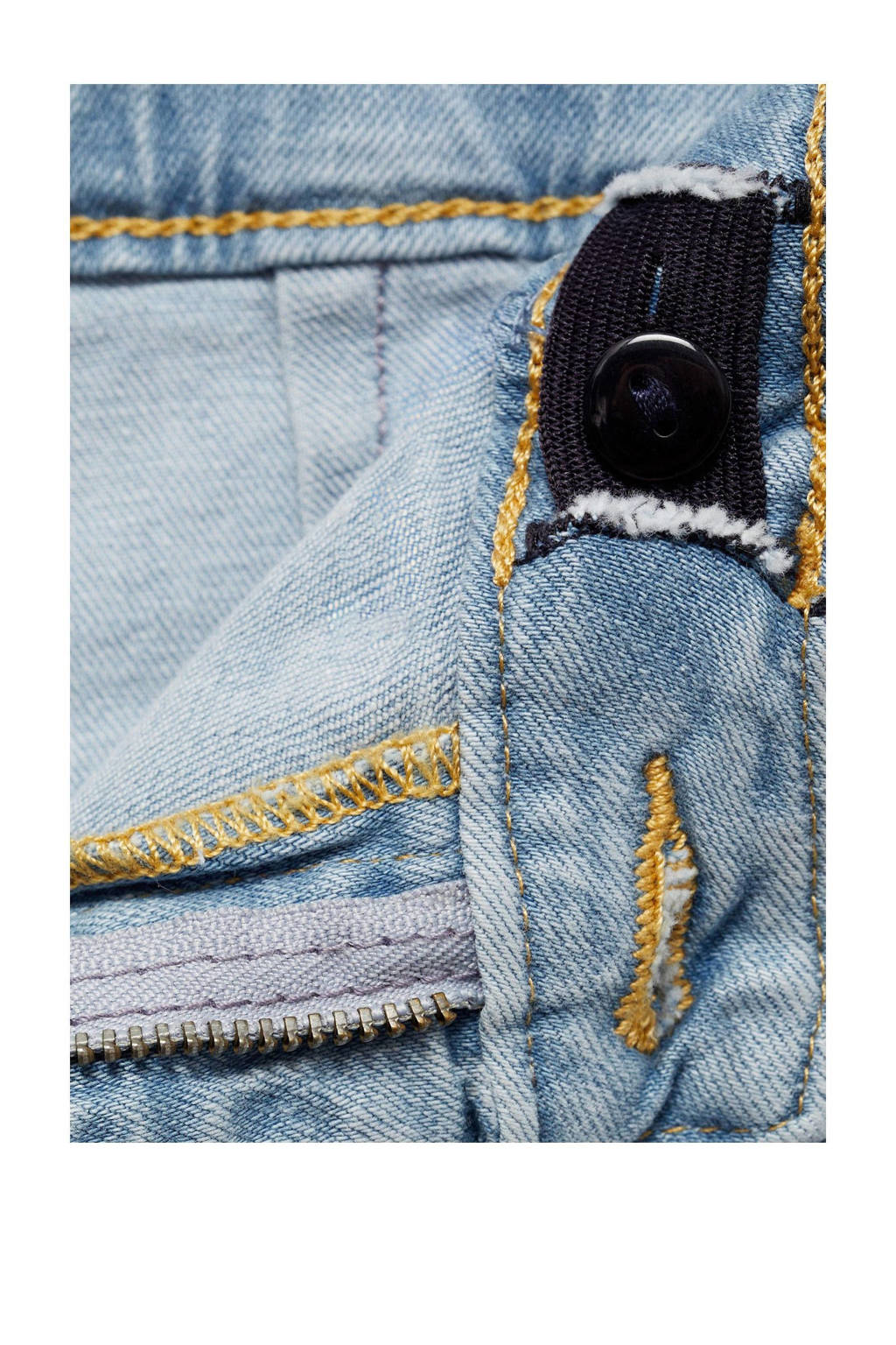Mango Kids wide leg regular waist jeans light blue denim