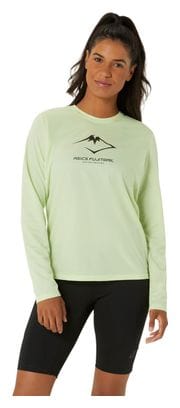 Maillot manches longues Asics Fujitrail Logo Vert Femme