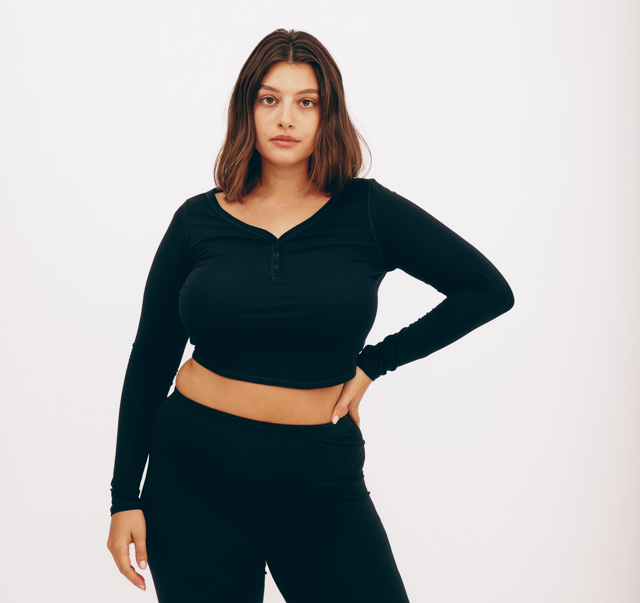ORGANIC COTTON<br>Core Sport Henley Long-Sleeve Tee