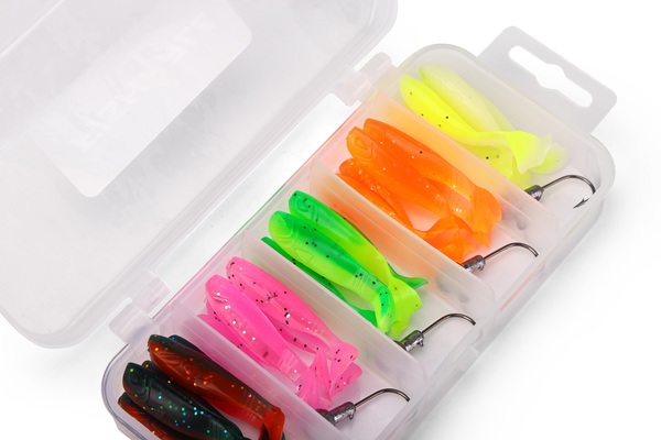 Boîte Fish4all Mini Softbait & Jighead Box (30 Pièces)