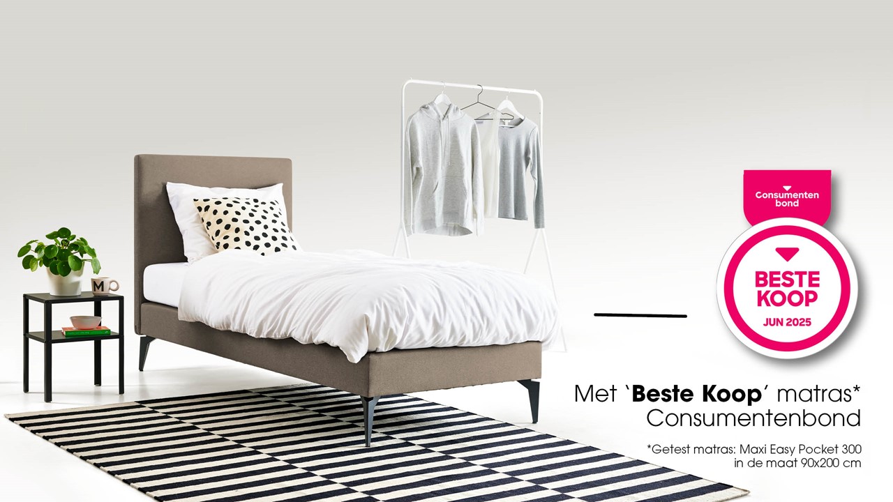 Boxspring Cisano met Easy Pocket 300 matras taupe