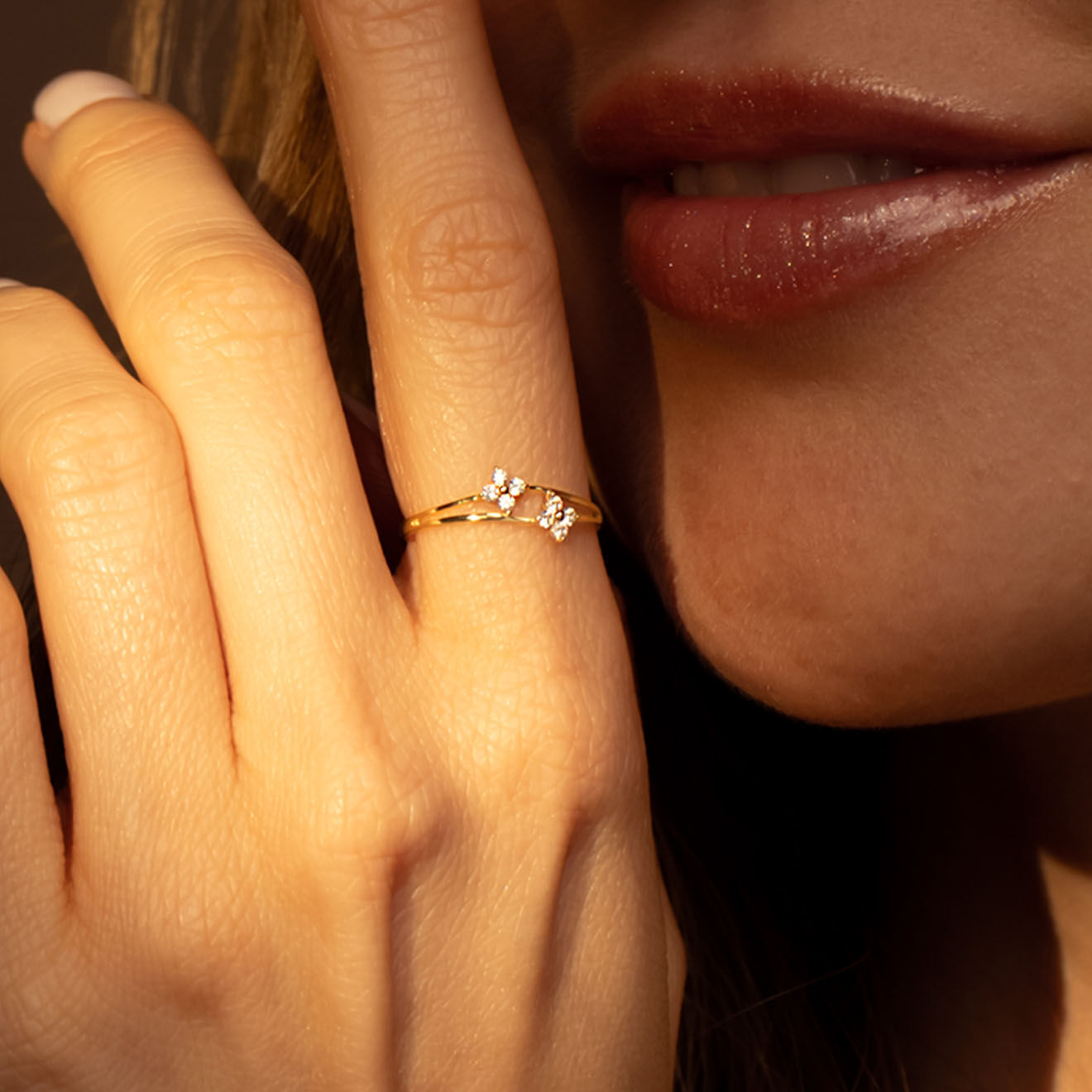 Instant d'Or Bague Rencontre florale or jaune
