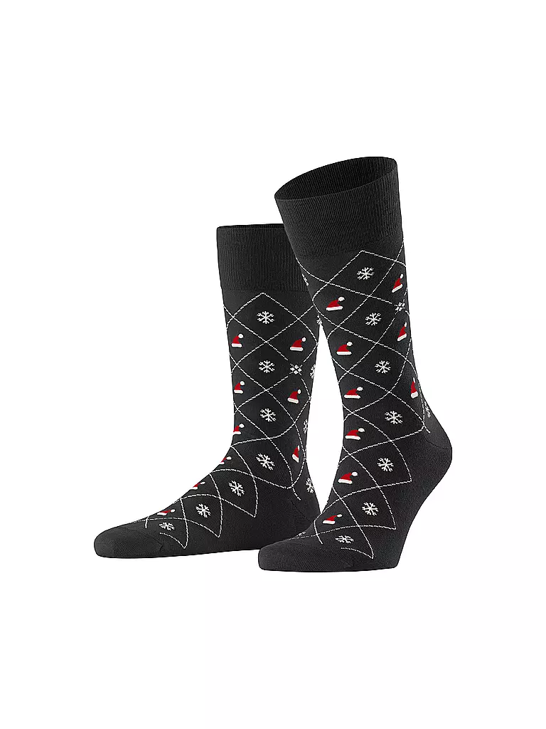 BURLINGTON Herren Socken X-MAS ARGYLE 40-46 black schwarz