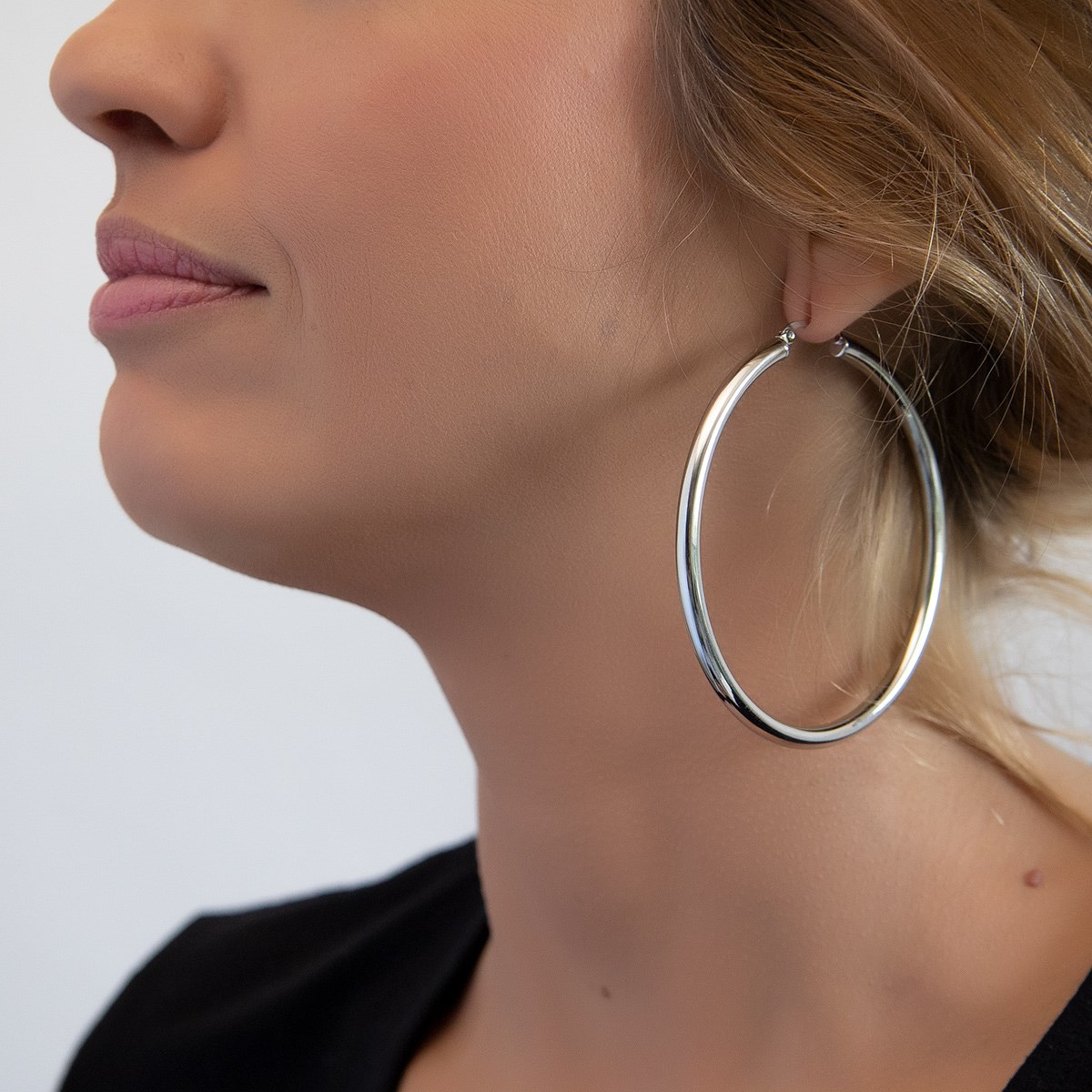 Boucles d'oreilles créoles acier 60MM