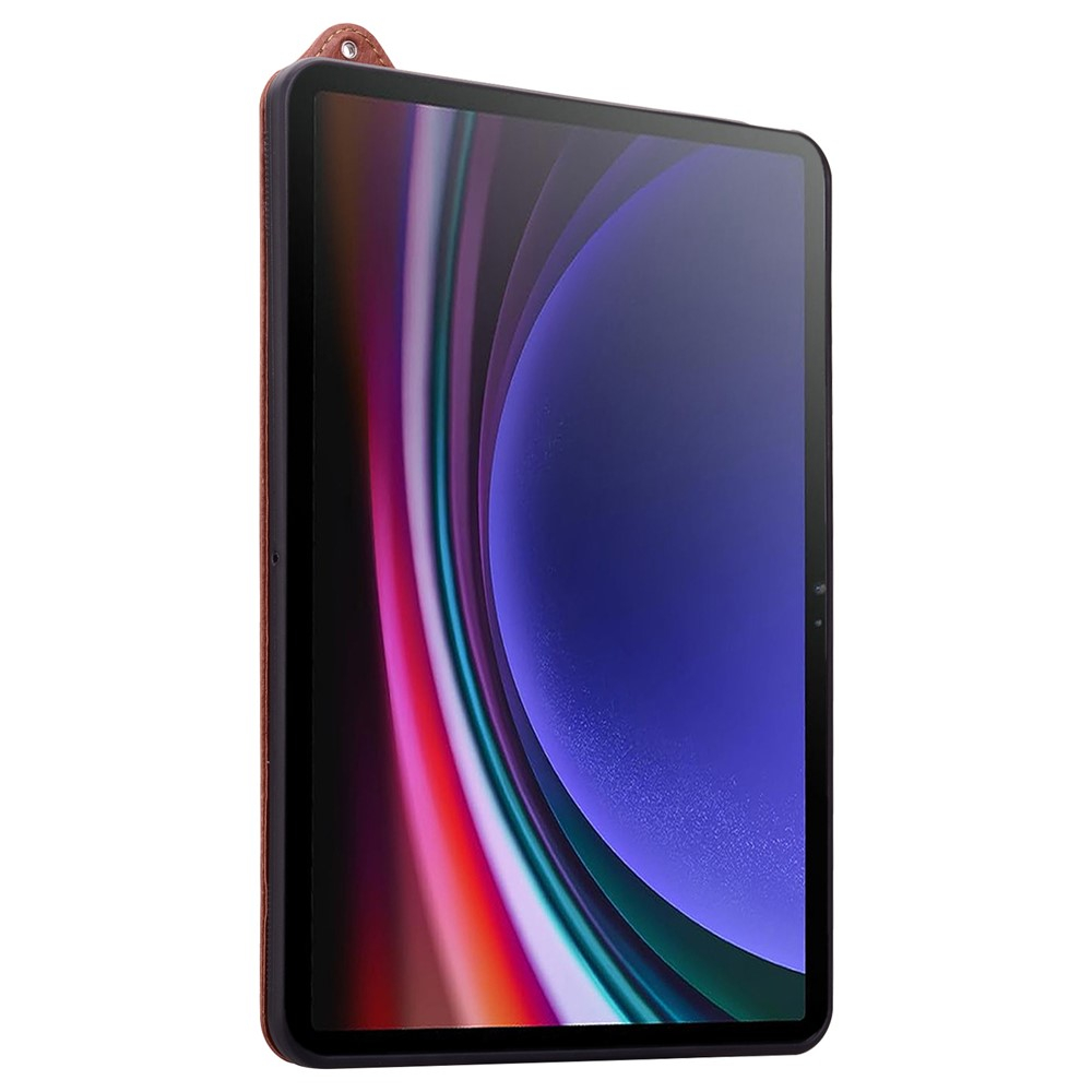 Samsung Galaxy Tab S11 Ultra Leder Hülle mit Handschlaufe - Braun