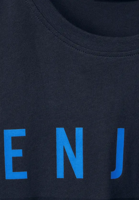 T-Shirt mit Frontprint - deep sea blue
