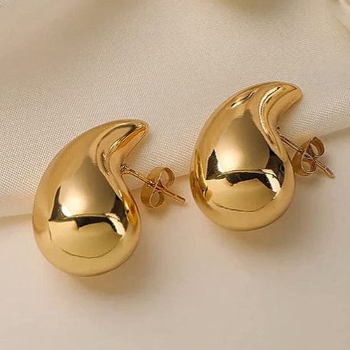 Boucles d'oreilles gouttes - Laiton plaqué or