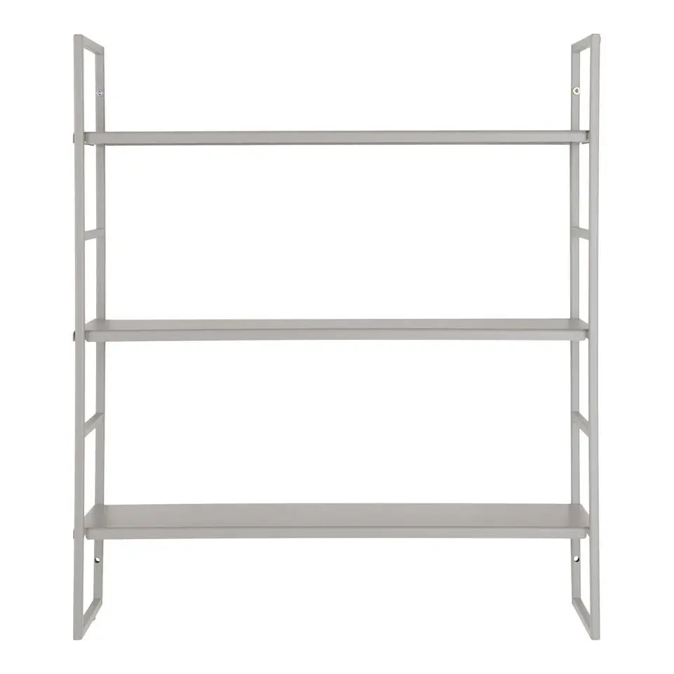 QUVIO Wandrek Olivia - Vierkant - 3 Planken - Staal - Grijs