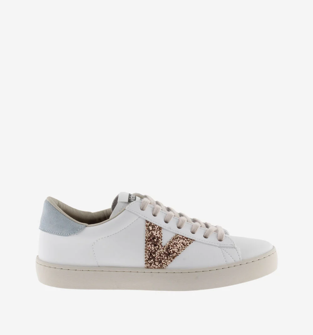 BERLÍN EFFET CUIR & GLITTER Baskets cuir et glitter pour femme JADE