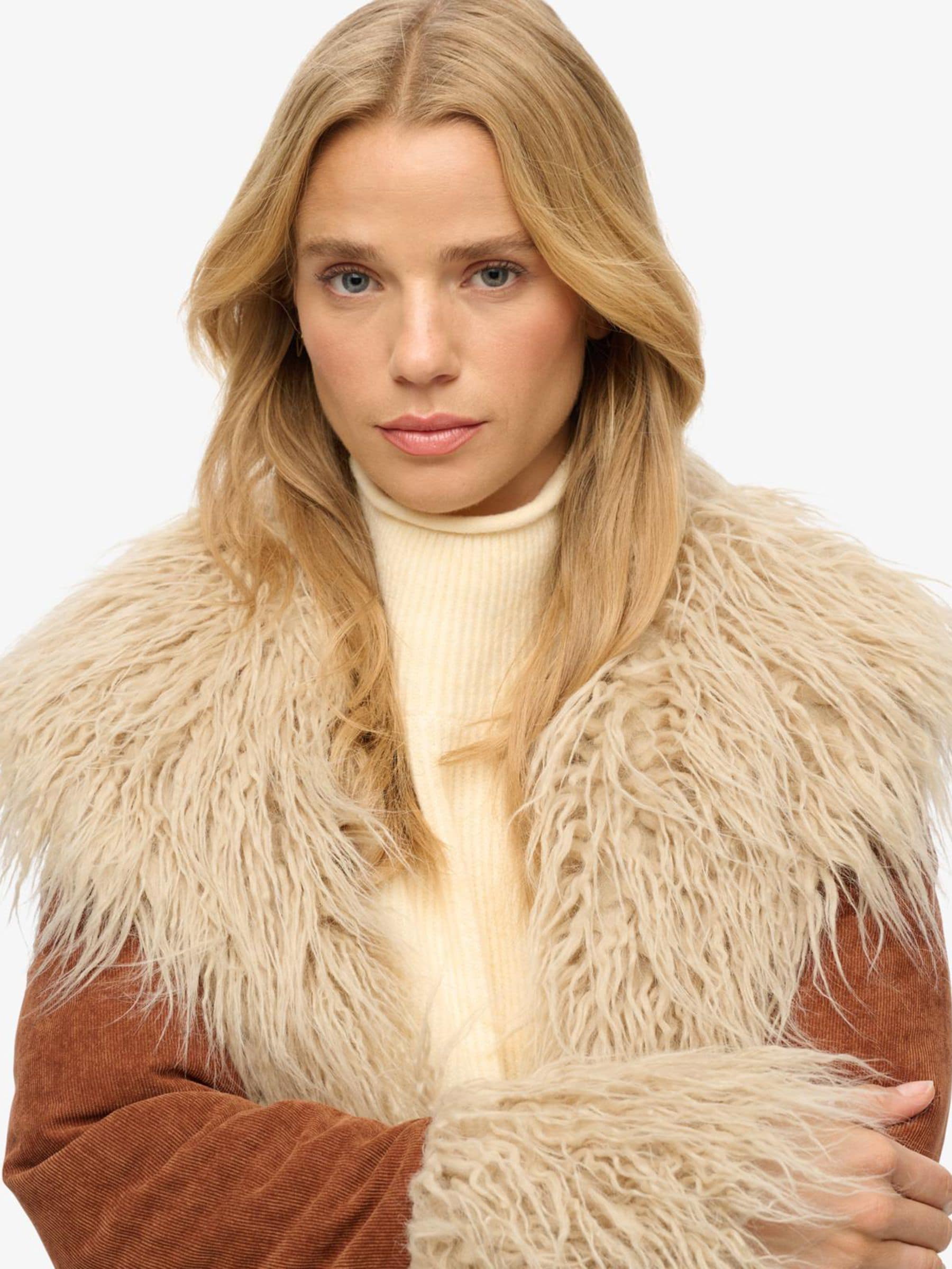 Kastanjebruin - Superdry Long Afghan Coat