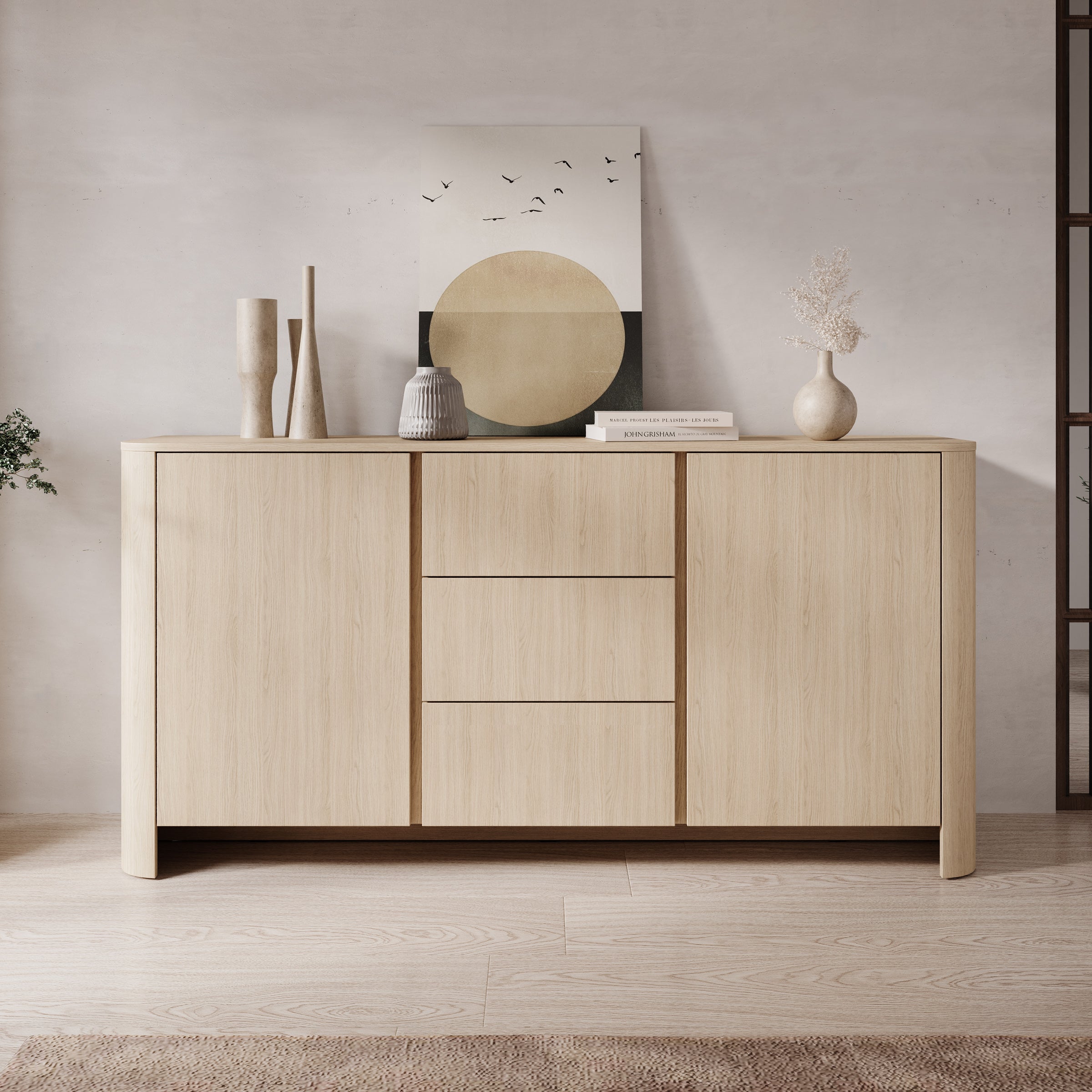 Meubella - Barbados - Dressoir - Eiken - 168x39x84 cm