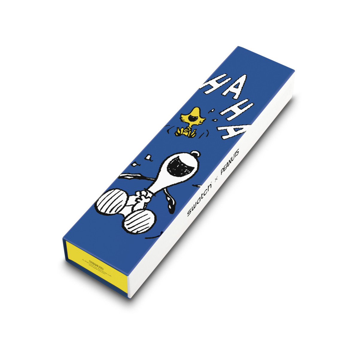 Montre Swatch mixte matériaux biosourcés bleus motif personnages Peanuts
