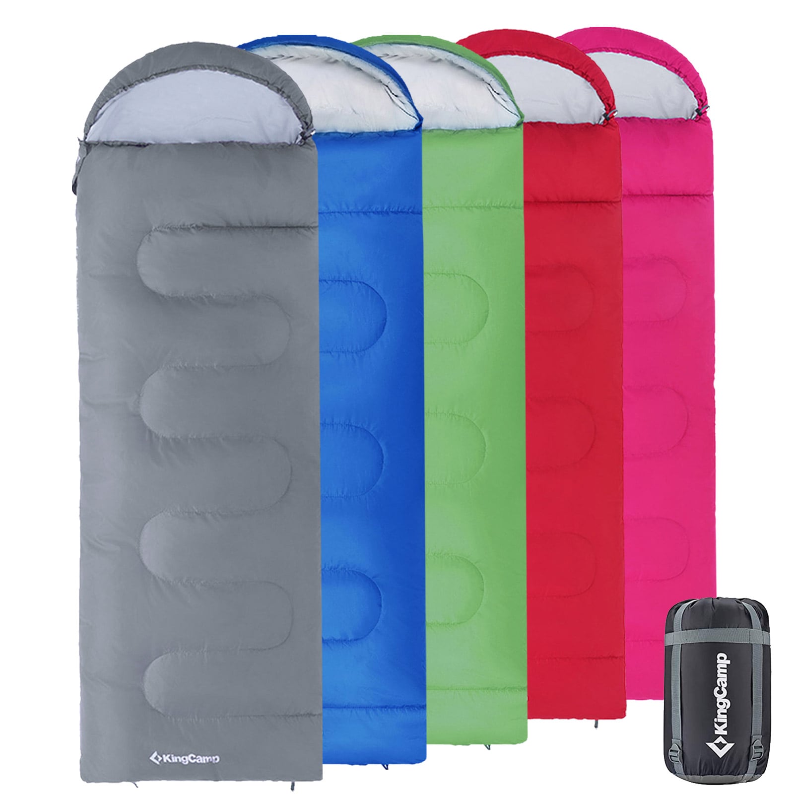 KINGCAMP Oasis 250 Kinder Decken Schlafsack Sommer Camping 1,40 m Lang & Breit Variante: Rose Red - Zipper L