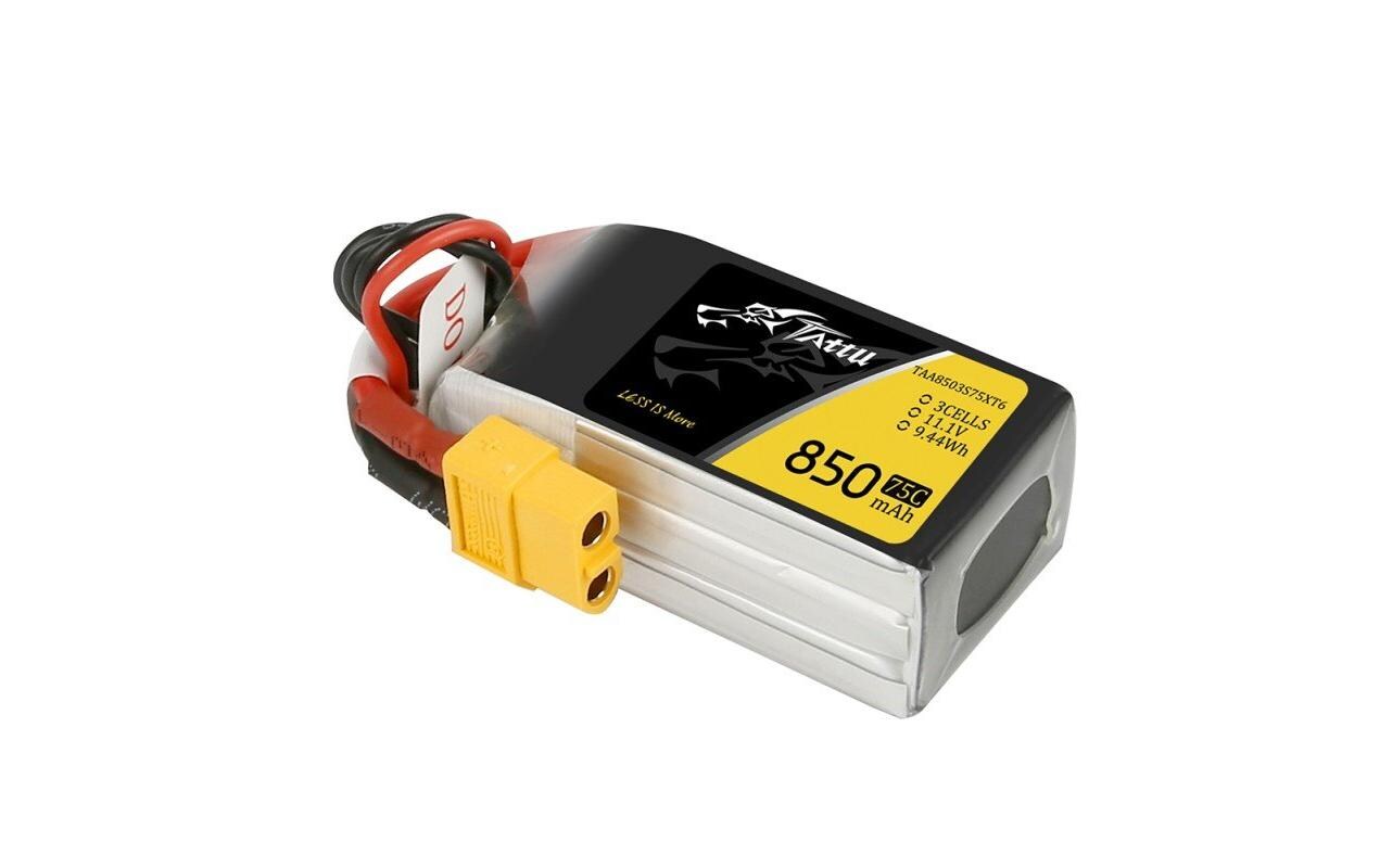 RC-Akku LiPo 850 mAh 11.1 V 75C3S LiPo Akku für Racecopter mit XT60 Stecker