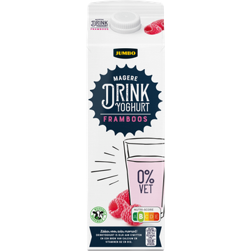 Jumbo Drinkyoghurt Framboos 0% Vet 1 L