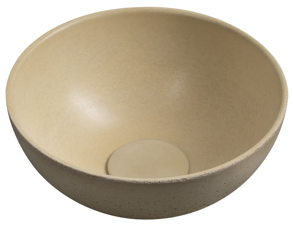 Sapho Minor toilet waskom beton 26cm geel met houder links
