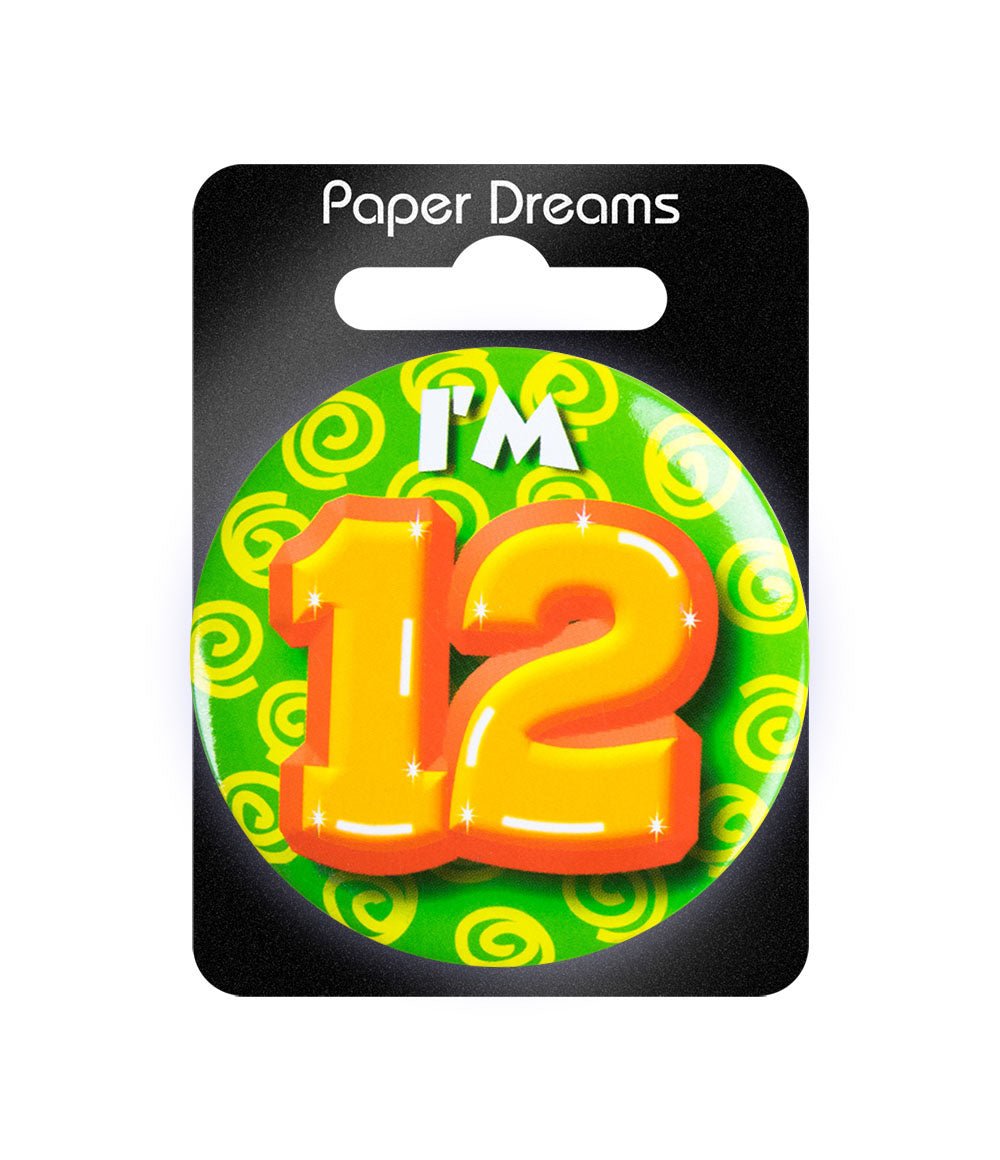 I'm 12 Button 12 Jaar 5,5cm