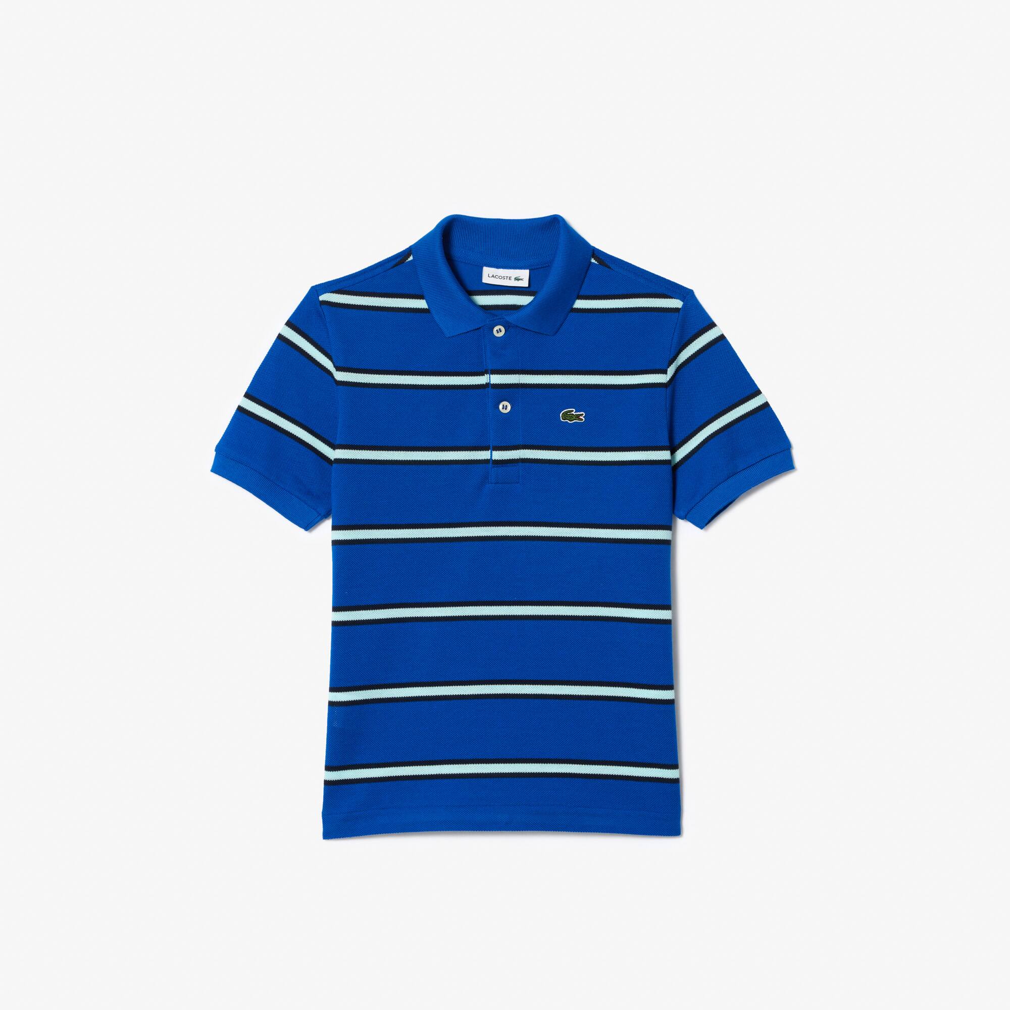 Jungen LACOSTE Poloshirt aus gestreiftem Piqué Poloshirts - Blau - Lacoste - Kinder