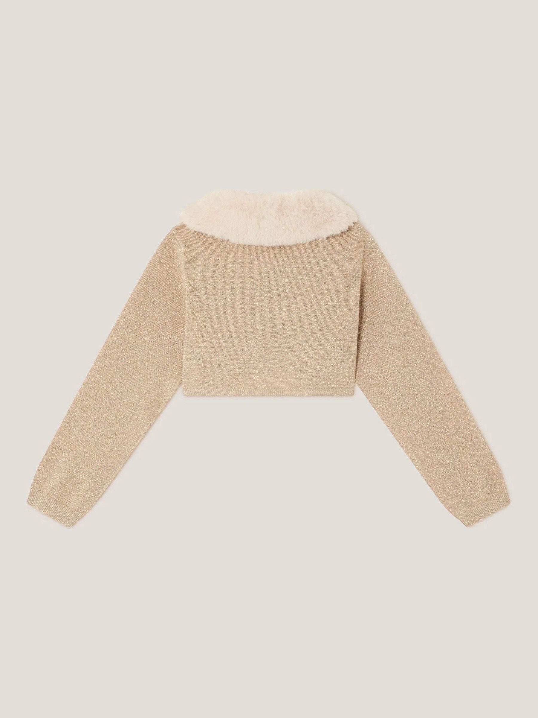 Goud - Monsoon Afneembare Kraag Fuzzy Vest