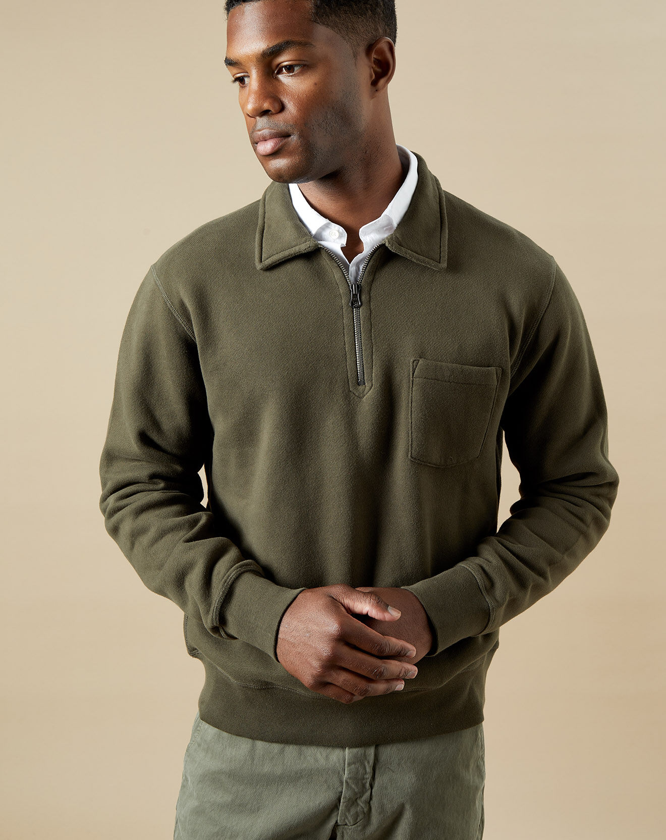 Hartford Sweat polo zipper camo